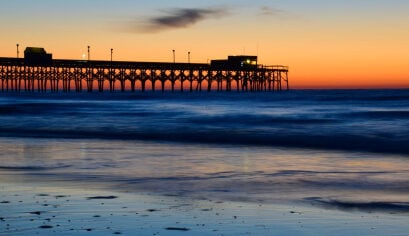 ocean pier at sunset
